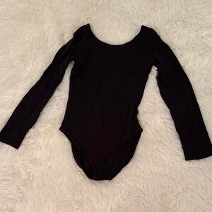 Classic Black Kids Long Sleeve Leotard